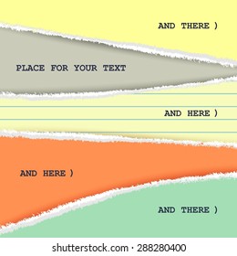 Torn colored paper. Creative template for design
