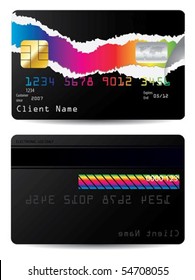 Torn credit card design sample