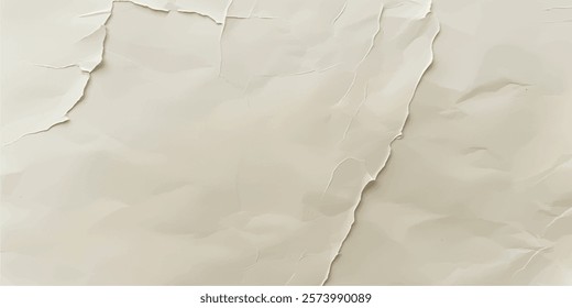 Torn and crumpled beige paper texture with natural folds and realistic creases ideal for scrapbook designs digital overlays and rustic-inspired creative projects