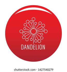 Torn dandelion logo icon. Simple illustration of torn dandelion vector icon for any design red
