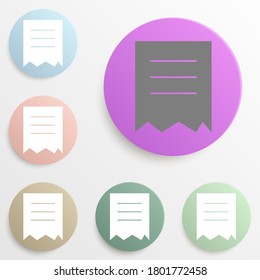 torn document badge color set. Simple glyph, flat vector of web icons for ui and ux, website or mobile application