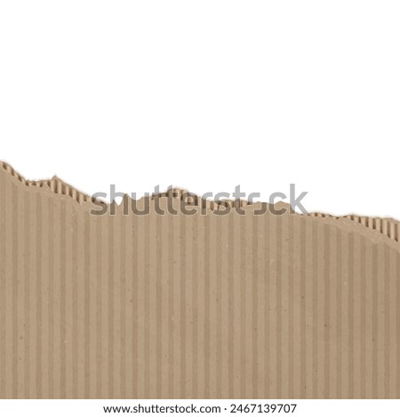 Torn edge of craft paper for layouts. Vector illustration of cardboard texture, realistic detail with place for text, abstract design element on isolated background.