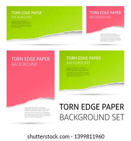 Torn edge paper background set