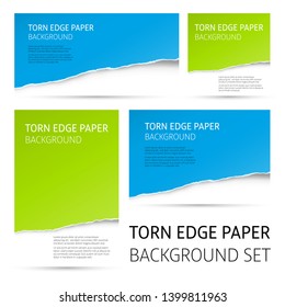 Torn edge paper background set