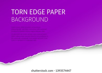 Torn edge paper colorful background. Page or card vector template.