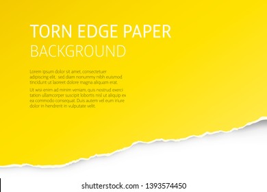 Torn edge paper colorful background. Page or card vector template.