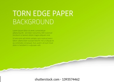 Torn edge paper colorful background. Page or card vector template.