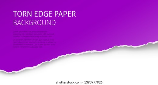 Torn edge paper colorful background. Page or card vector template.