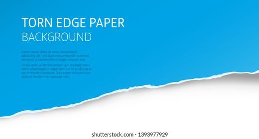Torn edge paper colorful background. Page or card vector template.