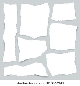Torn edges paper set. Vector illustration.