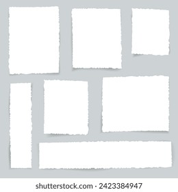 Torn edges paper set. Vector illustration.