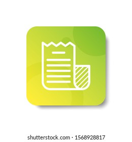 torn file document round icon in outline / line and stripes style with colorful smooth gradient background, suitable for mobile and web UI, app button,  infographic, etc