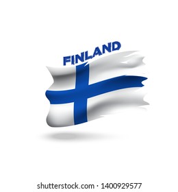Torn Finland patriotic flag icon illustration