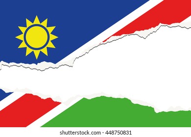 A Torn Flag Illustration of the country of Namibia