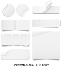 Torn and Folded Paper Set - Set of paper elements isolated on a white background.  Paper elements have rips, creases and folding corners.  EPS10 file with transparency.