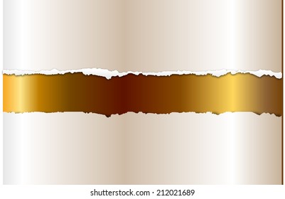 Torn Gold Paper Vector