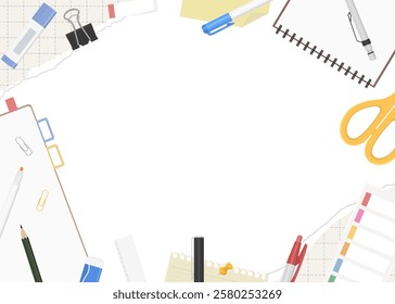 Torn Graph Paper and Stationery Background Frame