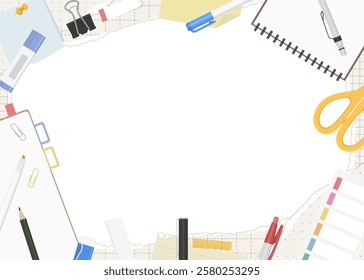 Torn Graph Paper and Stationery Background Frame