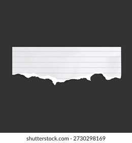 Nota de papel blanco de la rejilla rasgada con la cinta en el fondo gris, marco rasgado de la textura de papel
