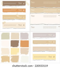 Torn and grunge paper collection