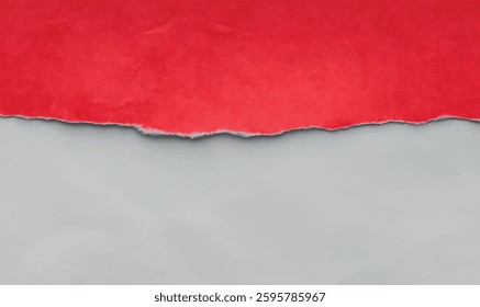 Torn grunge paper with ripped edge background. Red ripped paper torn isolated on white background. Old torn vintage collage posters crumpled paper surface texture space for text. illustration.