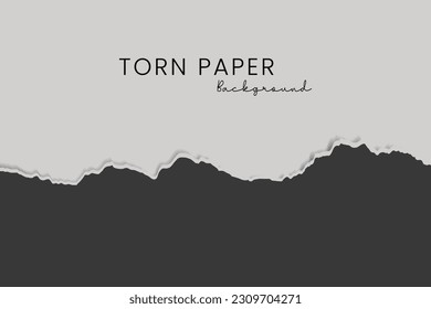 Torn a half sheet of black paper with free copyspace. Vector template paper background.