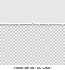 Torn a half sheet of grey paper on a isolated background, vector illustration