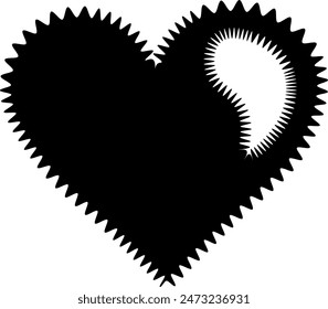 torn heart broken heart black heart icon symbol