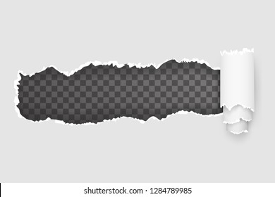 Torn hole paper sheet ripped window realistic pattern transparent vector background illustration