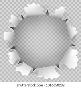 Torn hole and ripped of paper on a transparent background. And also includes EPS 10 vector