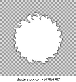 Torn hole and ripped of paper on a transparent background, vector art and illustration.