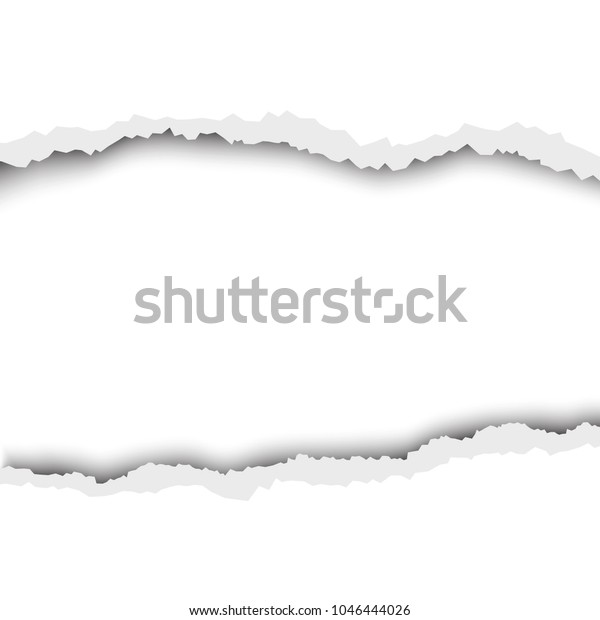 Torn hole in white sheet of paper. Vector
template paper design.