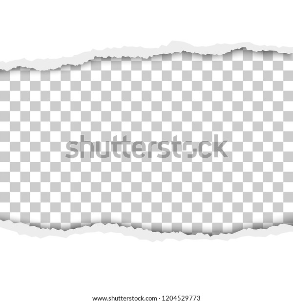 Torn hole in white sheet of paper
with transparent background. Vector template paper
design.