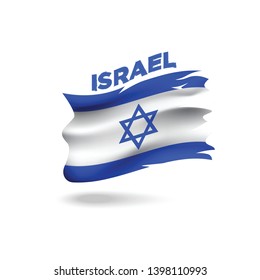 Torn Israel patriotic flag icon illustration