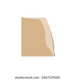 Torn kraft paper, realistic vector illustration. Cardboard texture with frayed, jagged edges for presentation of product mockups, set on a clean isolated background.