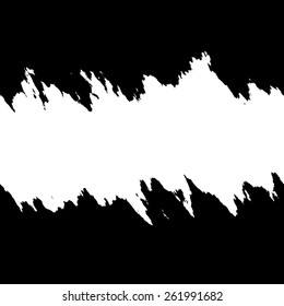 Torn layout in black and white with copyspace.
