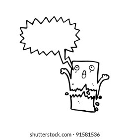 torn letter cartoon character