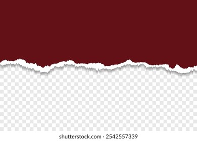 Papel Maroon rasgado com fundo transparente para design