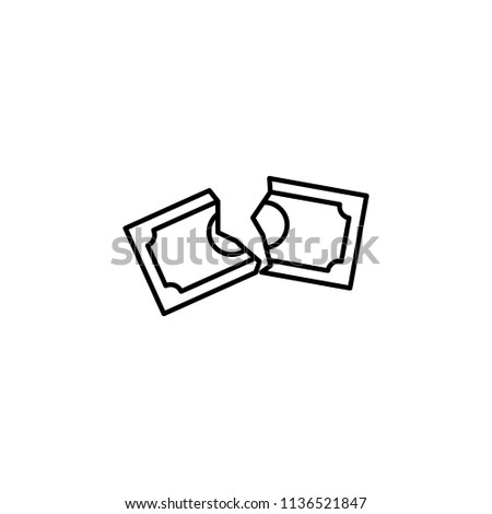 torn money note outline style icon. Element of currency war icon for mobile concept and web apps. Thin line torn money note outline style icon can be used for web and mobile