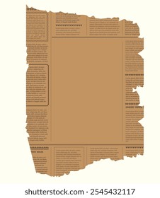 Torn newsprint with a blank headline. A template for your design. Ready for your message. Realistic vector illustration