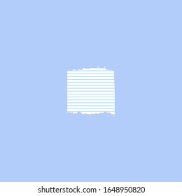  De mala nota, se pegaron tiras de papel granuladas. Aislado. Ilustración vectorial. Nota en blanco despedazada, tiras de papel apiladas de bloc de notas para texto o mensaje atascado en fondo blanco.