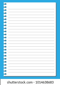 Torn note page ,Ruled line