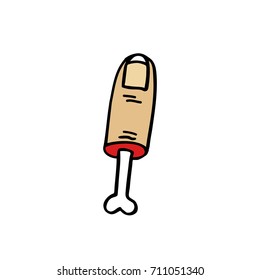 torn off finger doodle icon