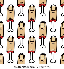 torn off finger seamless doodle pattern