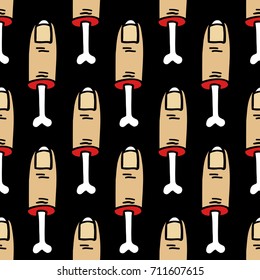 torn off finger seamless doodle pattern