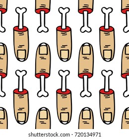 torn off finger seamless doodle pattern
