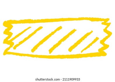 Gelber Aufkleber abreißen. Ticket, Scheck. Doodle, einfach, minimalistisch, modern. Tornstruktur. Vektorgrafiken. 