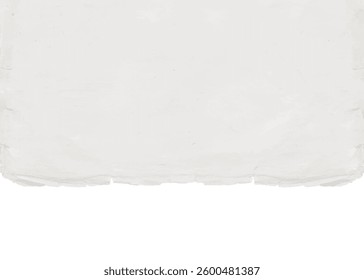 Torn old paper edge isolated on transparent background. Ripped vintage neutral gray paper piece	