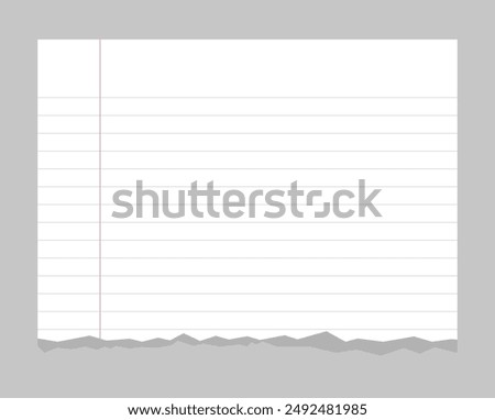 Torn pages of notebook paper lined