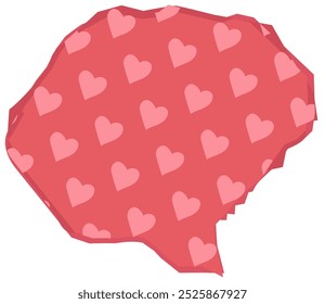 Torn Paper Abstract Shape With Hearts Vector Illustration